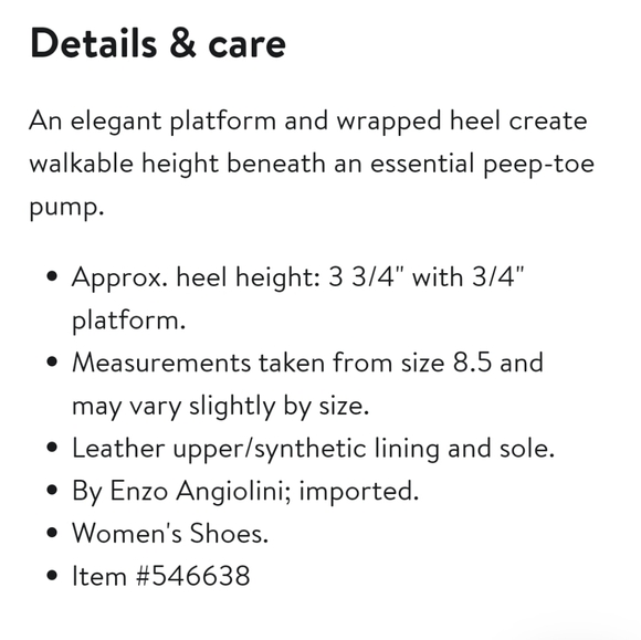 Enzo Angiolini 'Demario' Pump (Nordstrom Exclusive) Size 6.5 Wide Black Leather - Picture 5 of 5